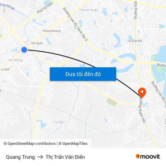 Quang Trung to Thị Trấn Văn Điển map