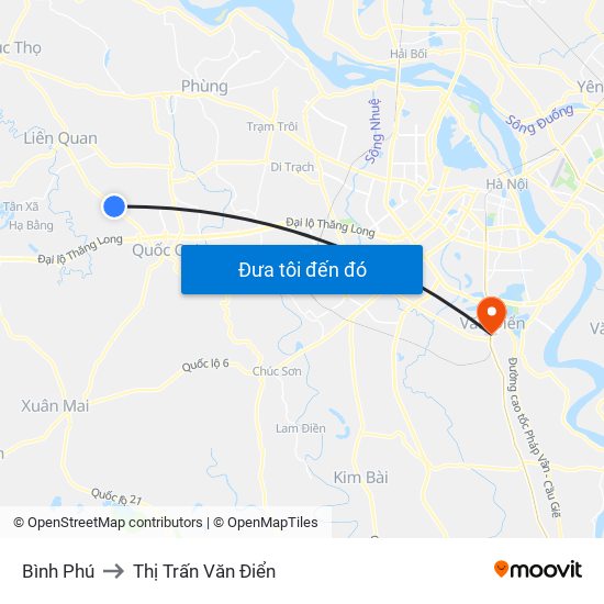 Bình Phú to Thị Trấn Văn Điển map