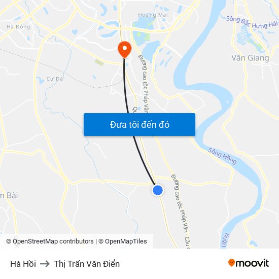 Hà Hồi to Thị Trấn Văn Điển map