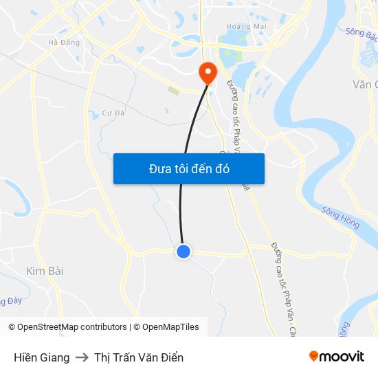 Hiền Giang to Thị Trấn Văn Điển map