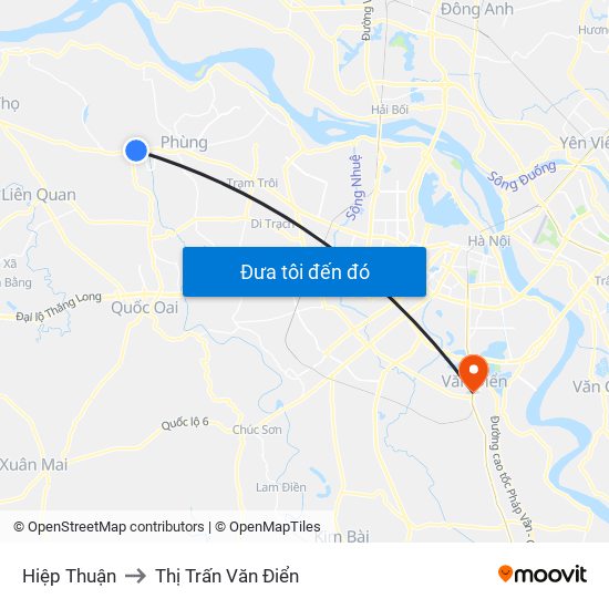 Hiệp Thuận to Thị Trấn Văn Điển map