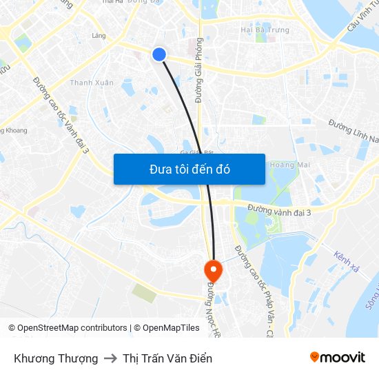 Khương Thượng to Thị Trấn Văn Điển map