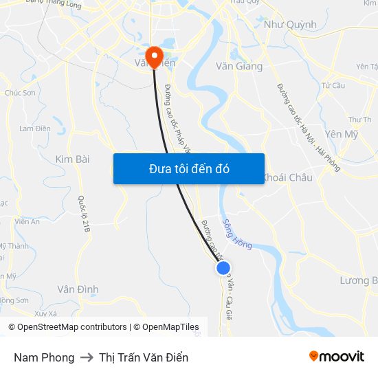 Nam Phong to Thị Trấn Văn Điển map