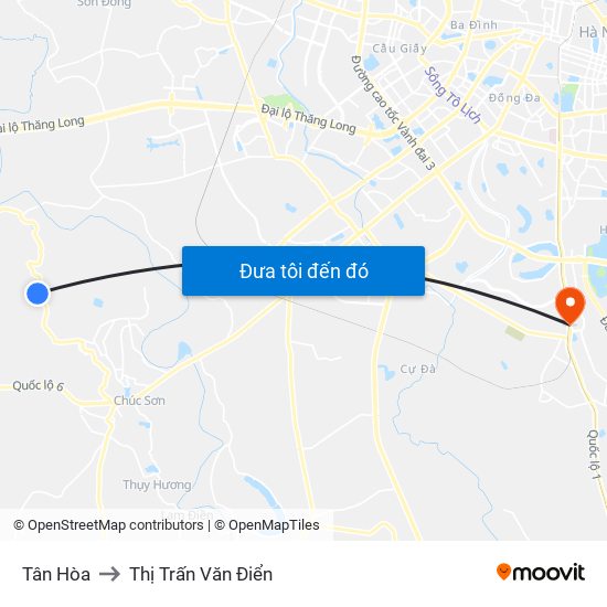 Tân Hòa to Thị Trấn Văn Điển map
