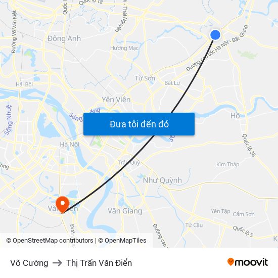 Võ Cường to Thị Trấn Văn Điển map