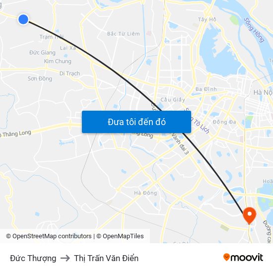 Đức Thượng to Thị Trấn Văn Điển map