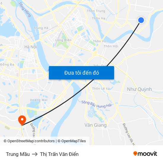 Trung Mầu to Thị Trấn Văn Điển map