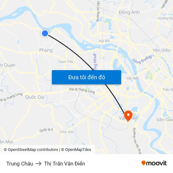 Trung Châu to Thị Trấn Văn Điển map