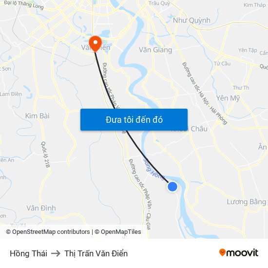 Hồng Thái to Thị Trấn Văn Điển map