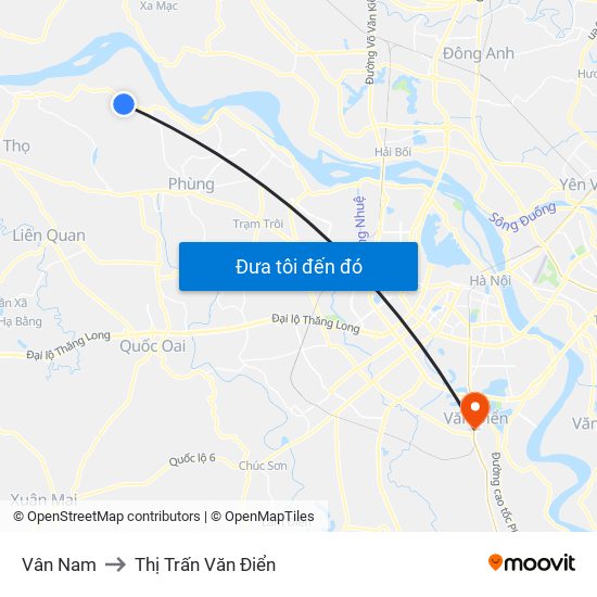 Vân Nam to Thị Trấn Văn Điển map