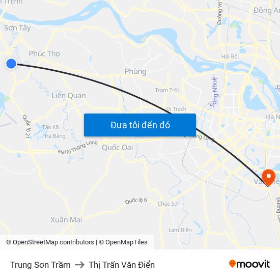 Trung Sơn Trầm to Thị Trấn Văn Điển map