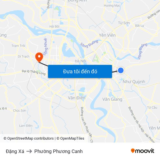 Đặng Xá to Phường Phương Canh map