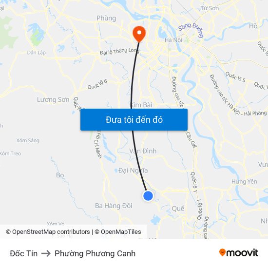 Đốc Tín to Phường Phương Canh map