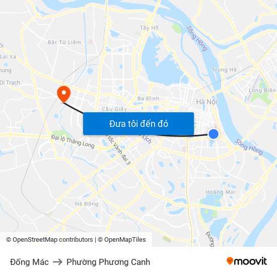 Đống Mác to Phường Phương Canh map