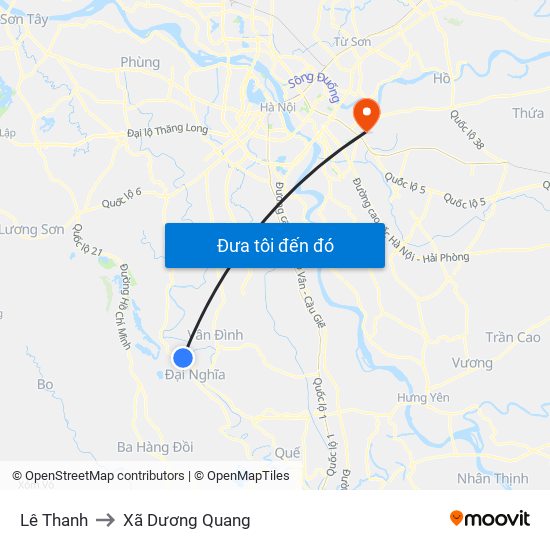 Lê Thanh to Xã Dương Quang map