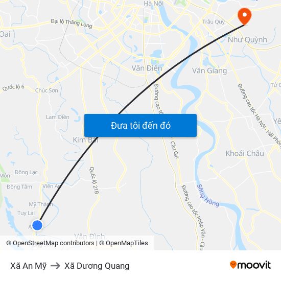 Xã An Mỹ to Xã Dương Quang map