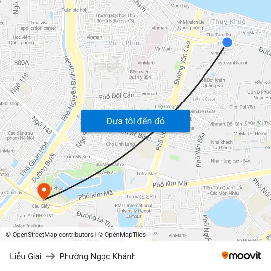 Liễu Giai to Phường Ngọc Khánh map
