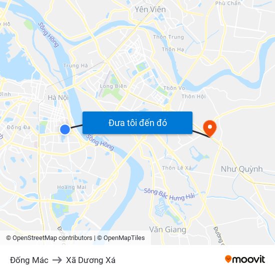 Đống Mác to Xã Dương Xá map