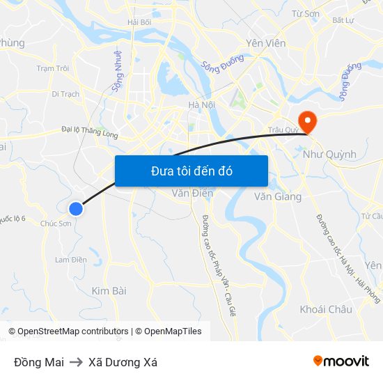 Đồng Mai to Xã Dương Xá map