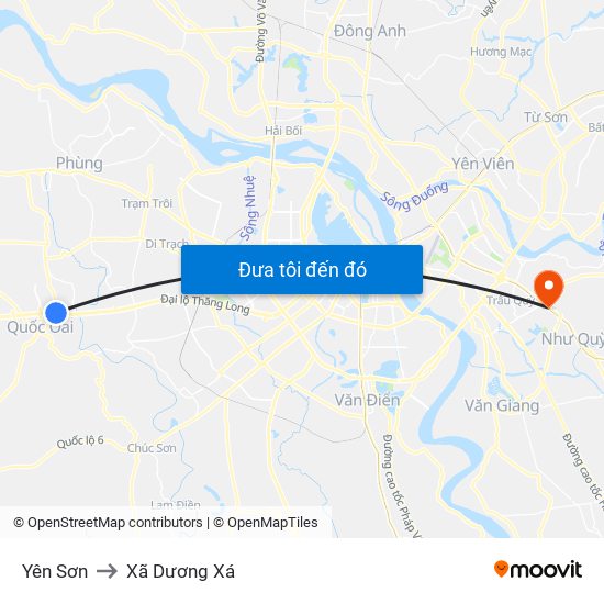 Yên Sơn to Xã Dương Xá map