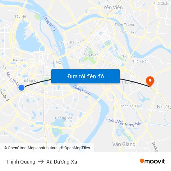 Thịnh Quang to Xã Dương Xá map