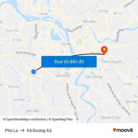 Phú La to Xã Dương Xá map