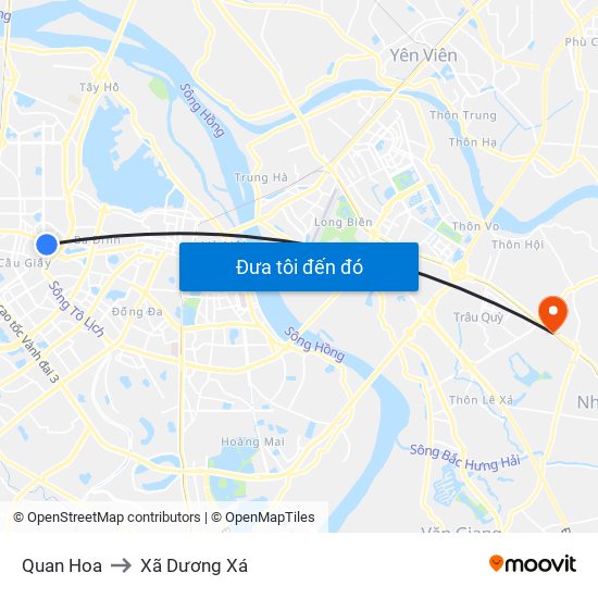 Quan Hoa to Xã Dương Xá map