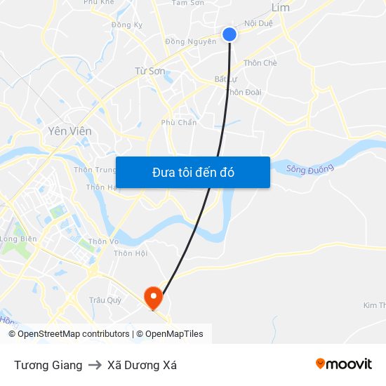 Tương Giang to Xã Dương Xá map