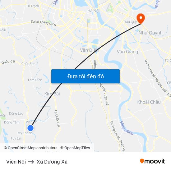 Viên Nội to Xã Dương Xá map