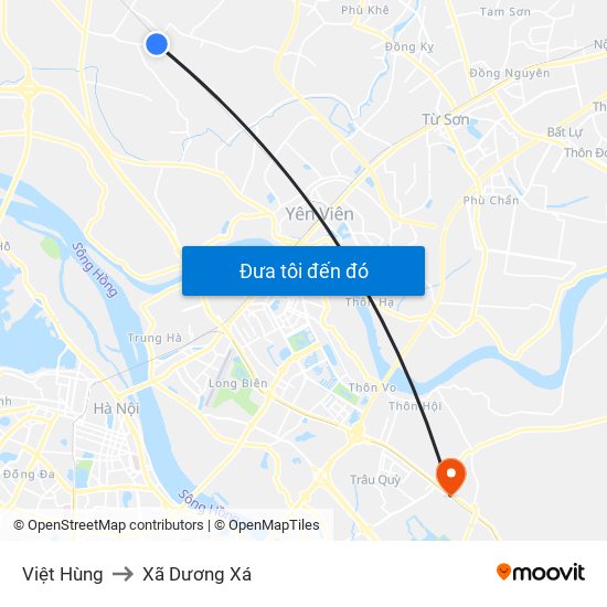 Việt Hùng to Xã Dương Xá map