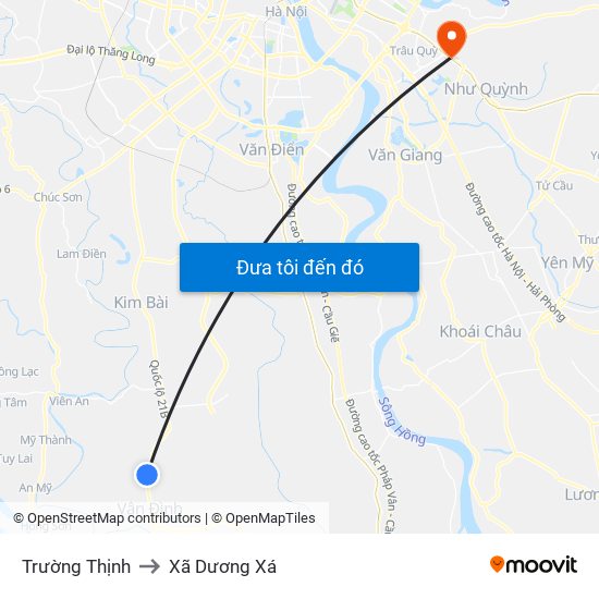 Trường Thịnh to Xã Dương Xá map