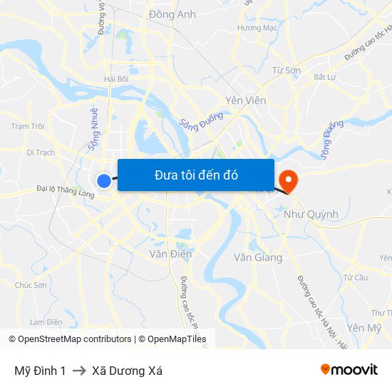 Mỹ Đình 1 to Xã Dương Xá map