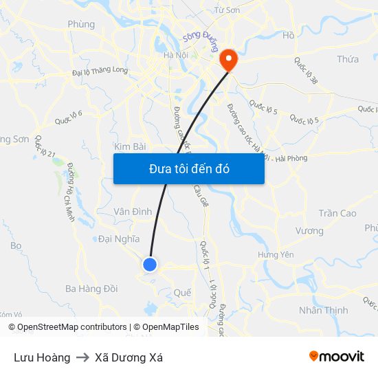 Lưu Hoàng to Xã Dương Xá map