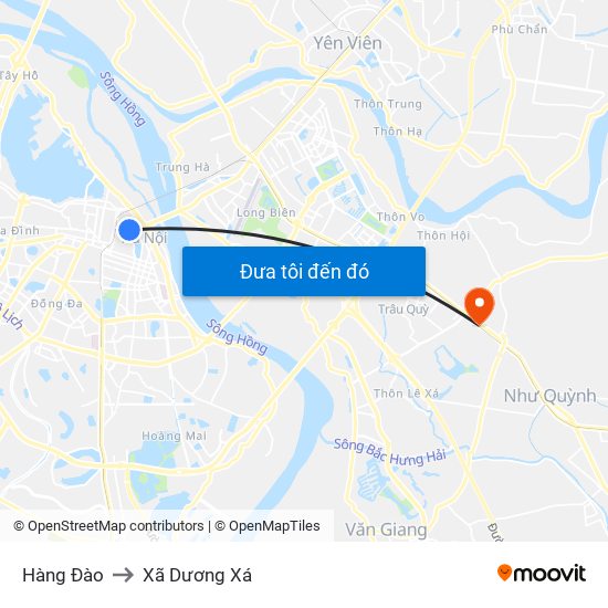 Hàng Đào to Xã Dương Xá map