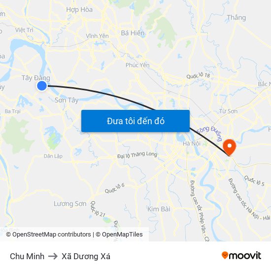 Chu Minh to Xã Dương Xá map