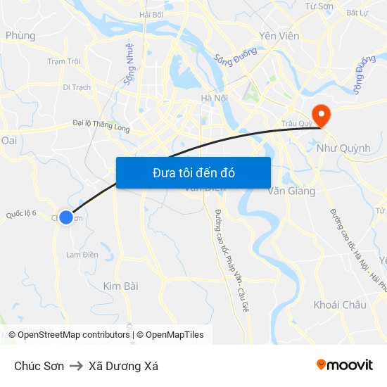 Chúc Sơn to Xã Dương Xá map