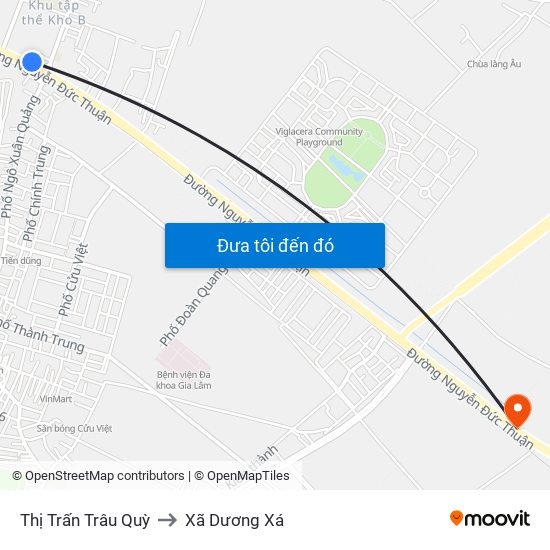 Thị Trấn Trâu Quỳ to Xã Dương Xá map