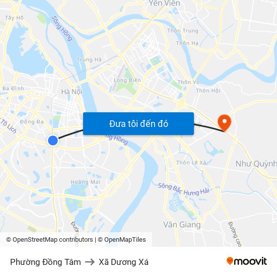 Phường Đồng Tâm to Xã Dương Xá map