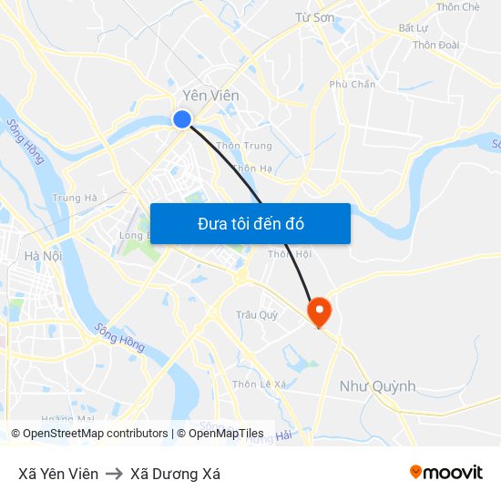 Xã Yên Viên to Xã Dương Xá map