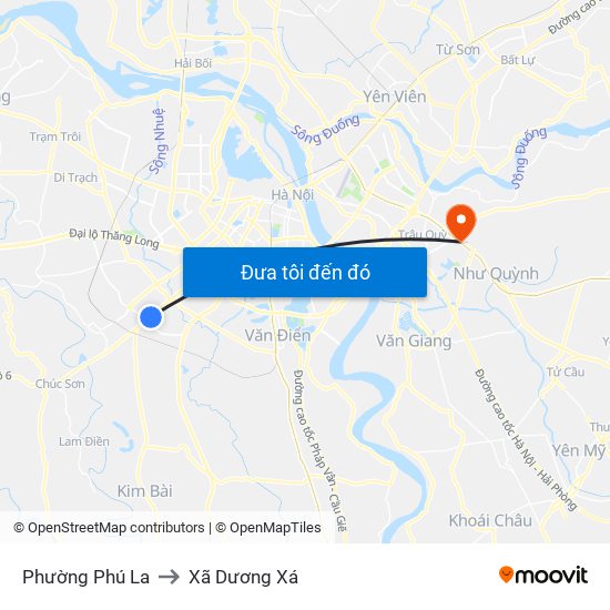 Phường Phú La to Xã Dương Xá map