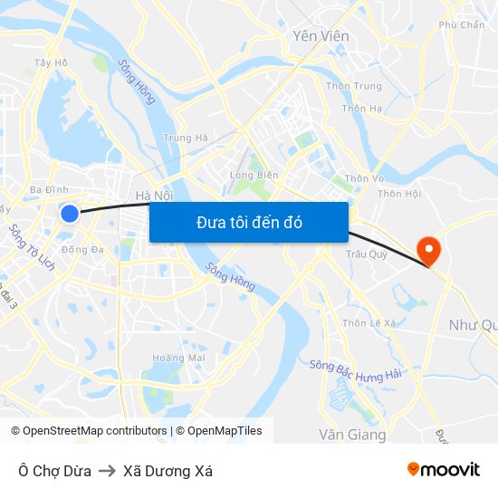 Ô Chợ Dừa to Xã Dương Xá map