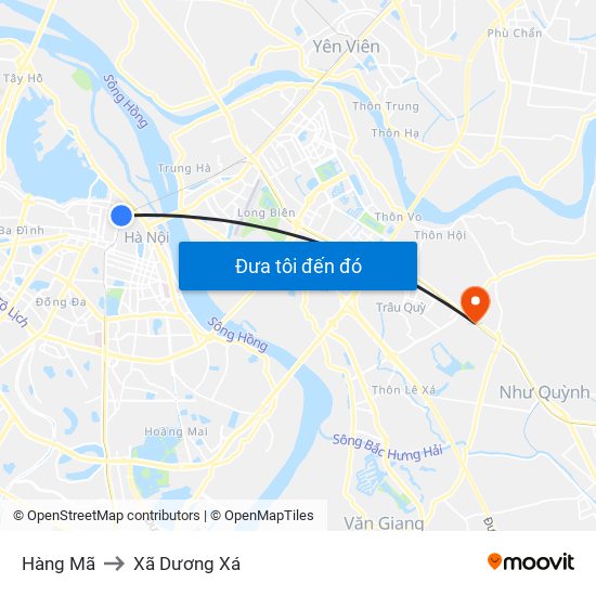 Hàng Mã to Xã Dương Xá map