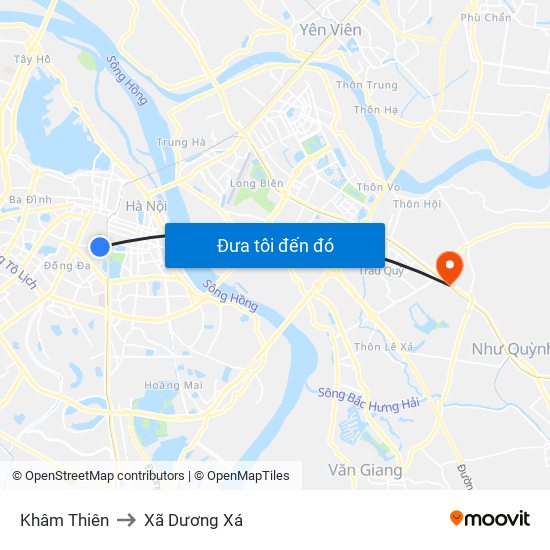 Khâm Thiên to Xã Dương Xá map