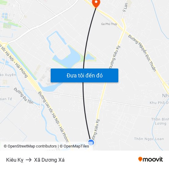 Kiêu Kỵ to Xã Dương Xá map