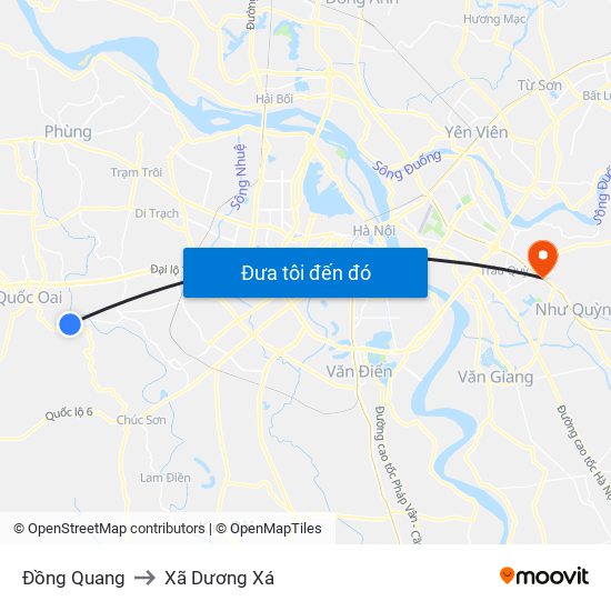 Đồng Quang to Xã Dương Xá map