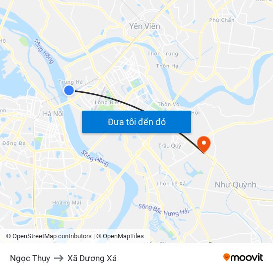 Ngọc Thụy to Xã Dương Xá map