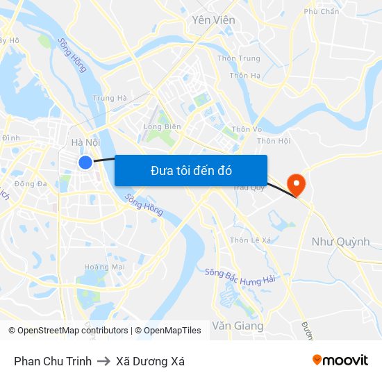 Phan Chu Trinh to Xã Dương Xá map