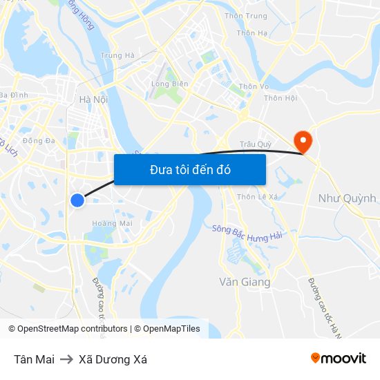 Tân Mai to Xã Dương Xá map