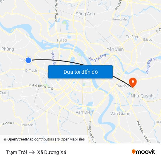 Trạm Trôi to Xã Dương Xá map