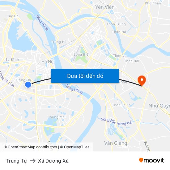 Trung Tự to Xã Dương Xá map